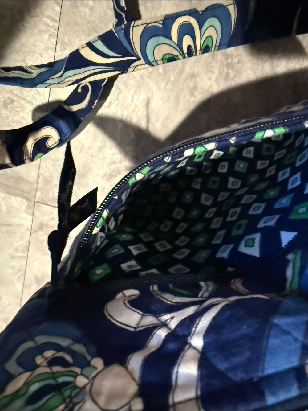 Vera Bradley Navy Blue Floral Quilted Crossbody - Picture 5 of 5